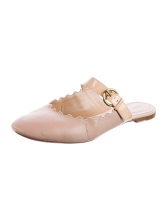 Chloé Leather Scalloped Accent Mules