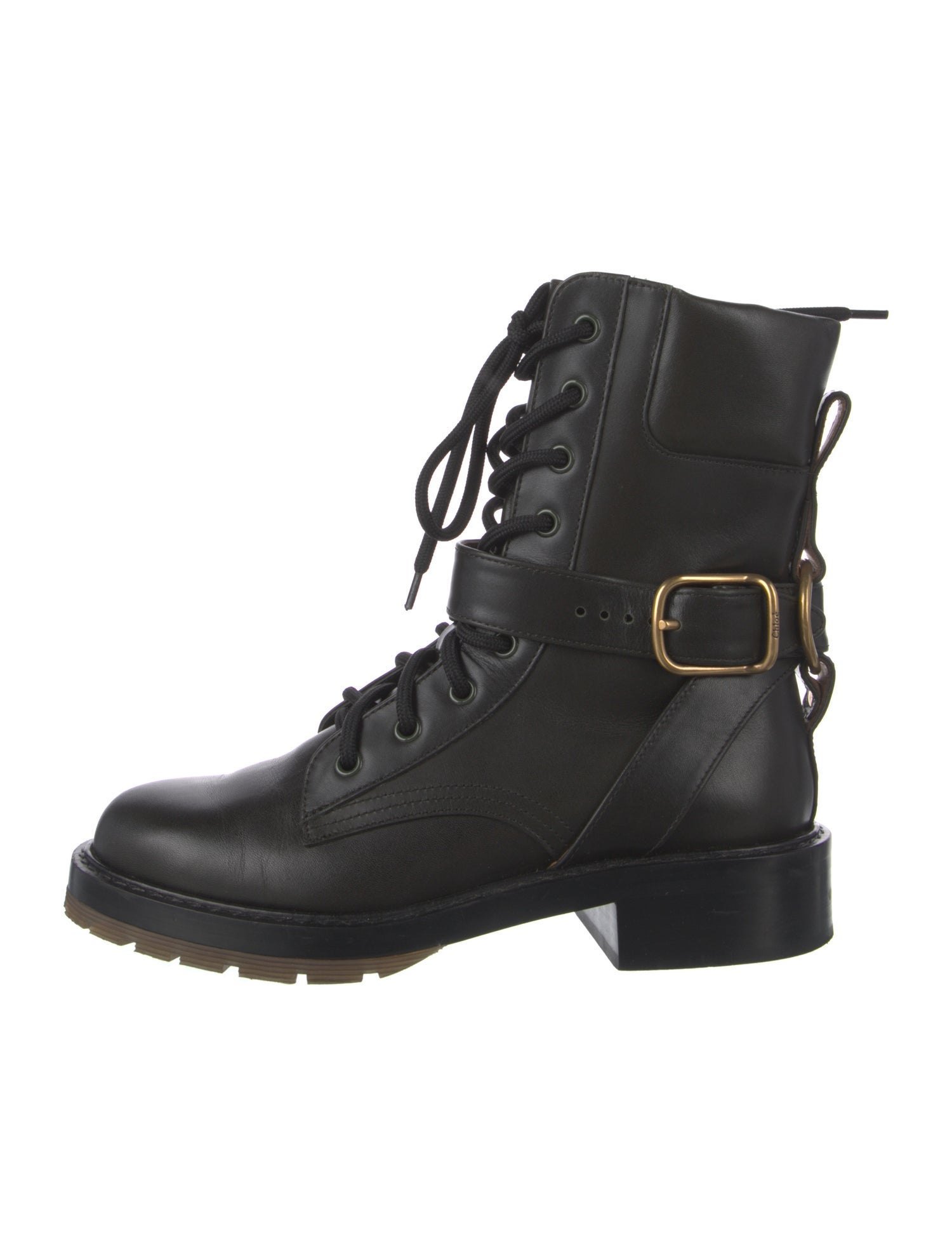 Chloé Leather Combat Boots