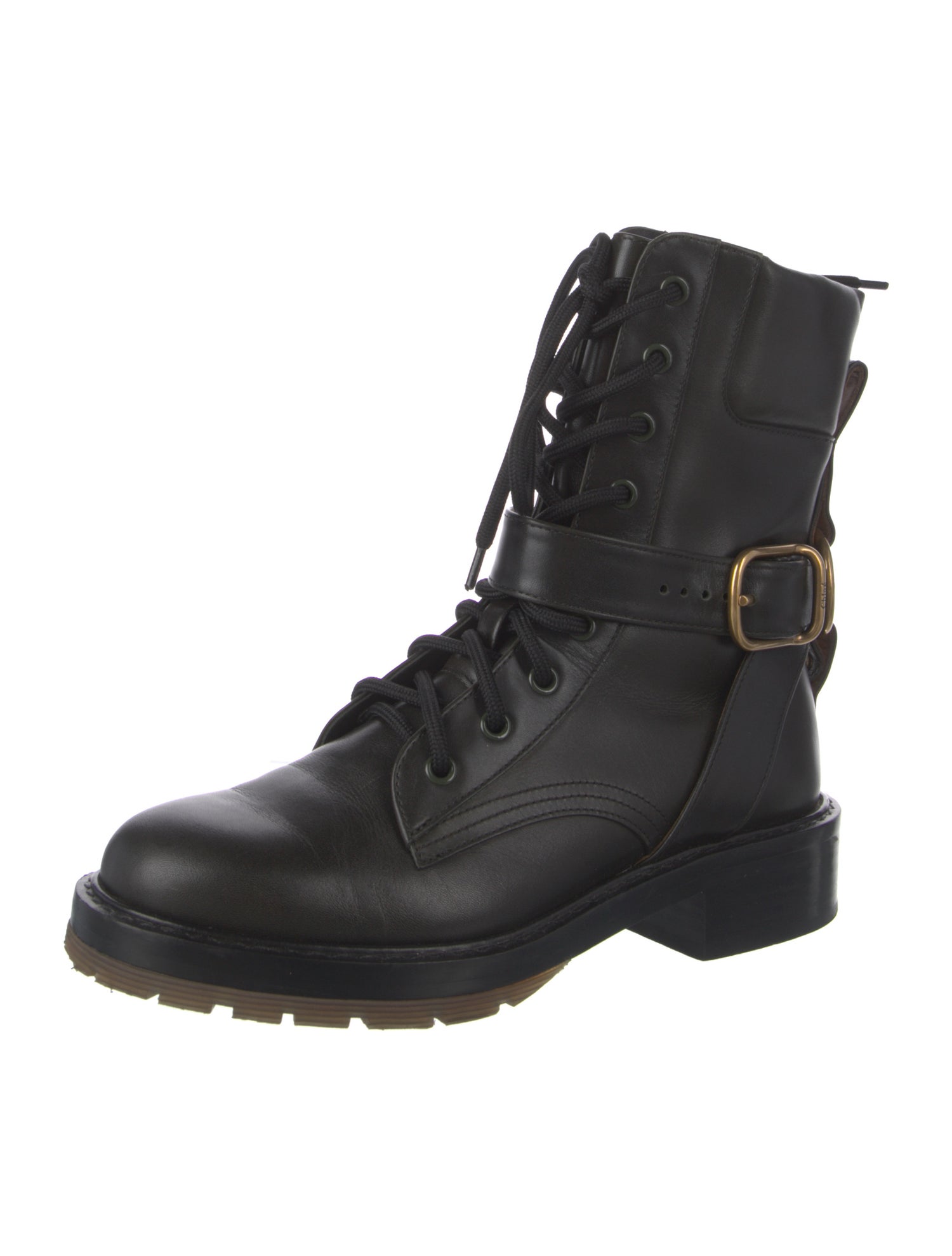 Chloé Leather Combat Boots