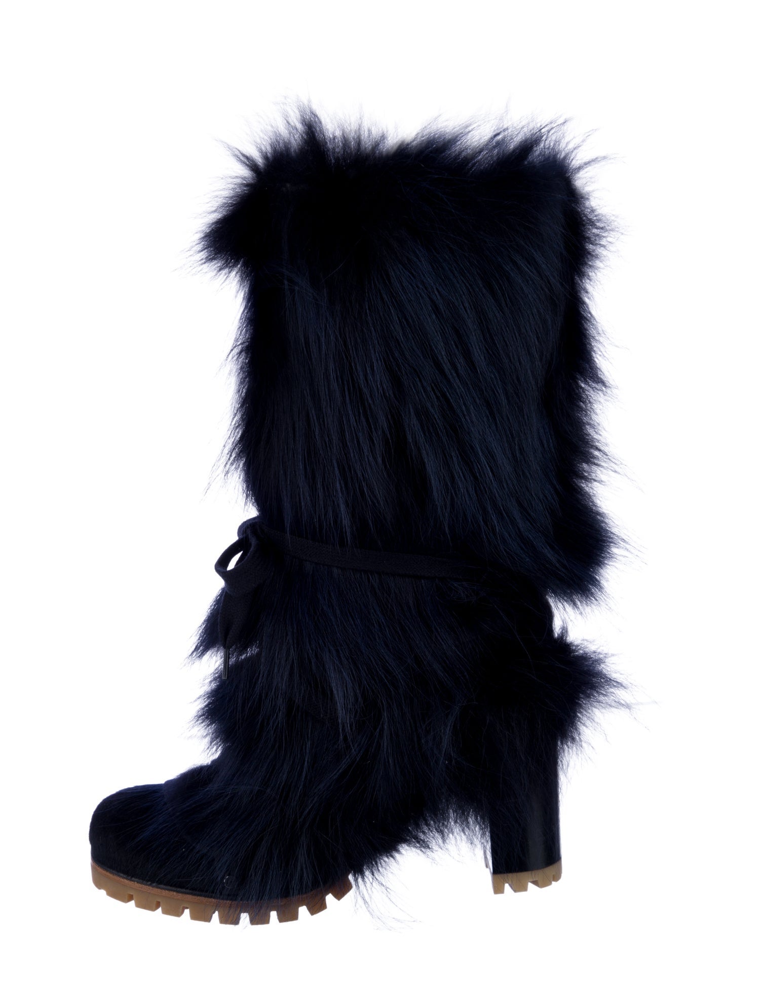 Chloé Fur Lace-Up Boots