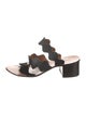 Chloé Leather Scalloped Accent Slides