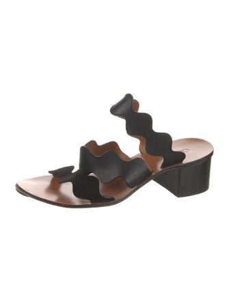 Chloé Leather Scalloped Accent Slides