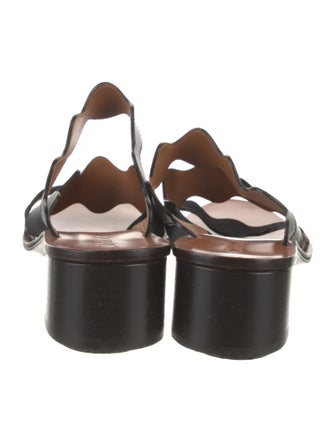 Chloé Leather Scalloped Accent Slides