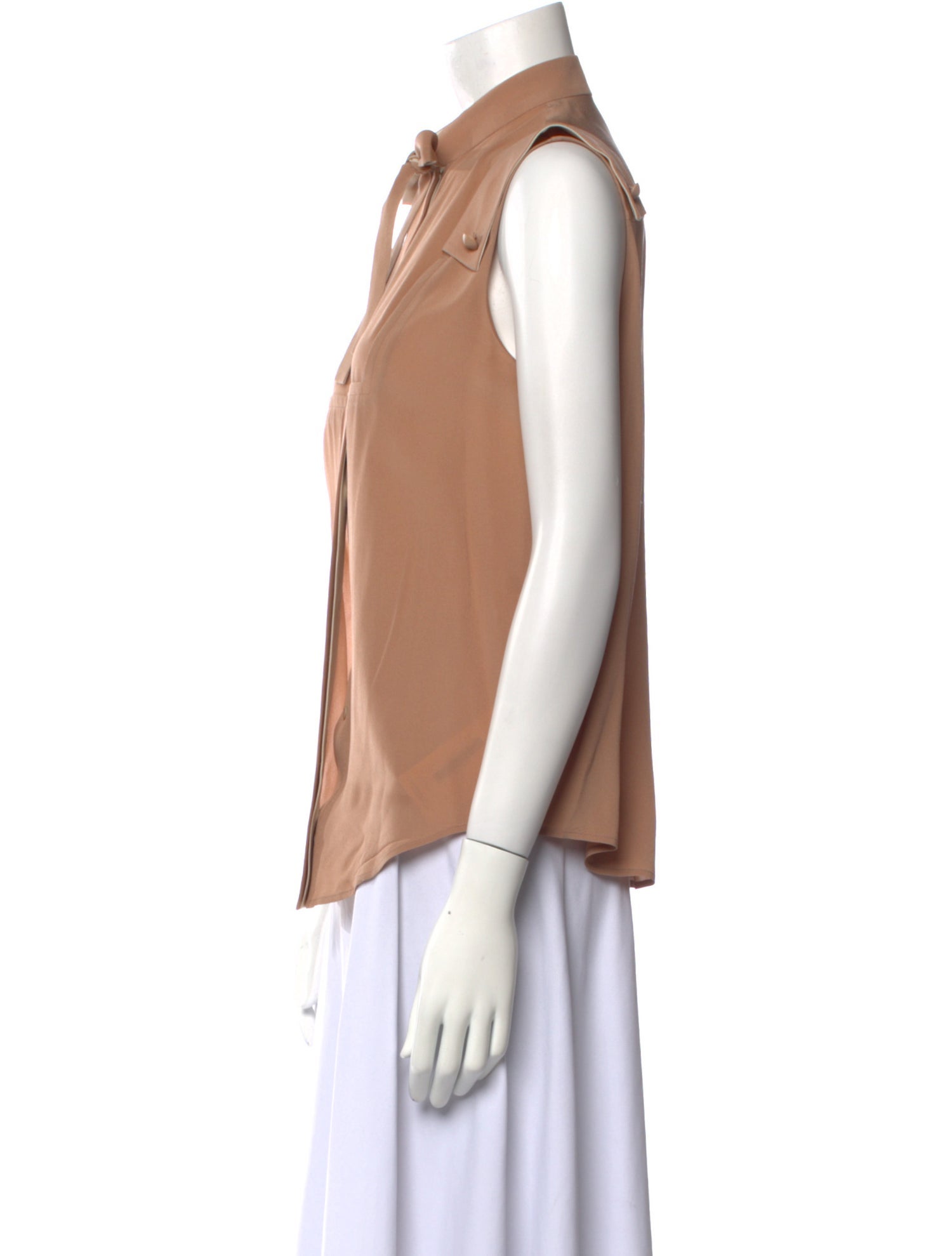 Chloé Silk Short Sleeve Button-Up Top