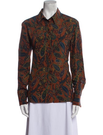 Chloé Silk Printed Button-Up Top