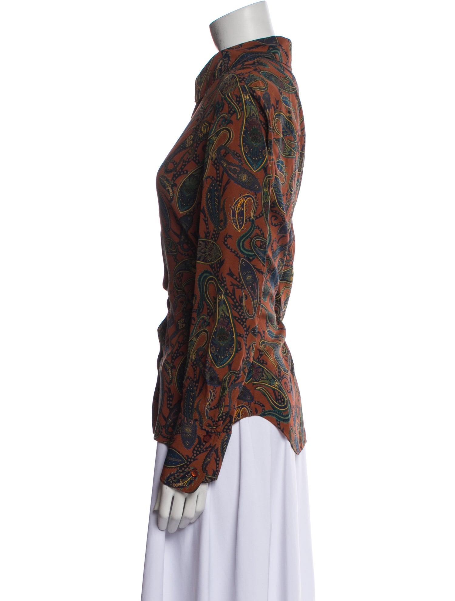 Chloé Silk Printed Button-Up Top