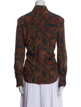 Chloé Silk Printed Button-Up Top