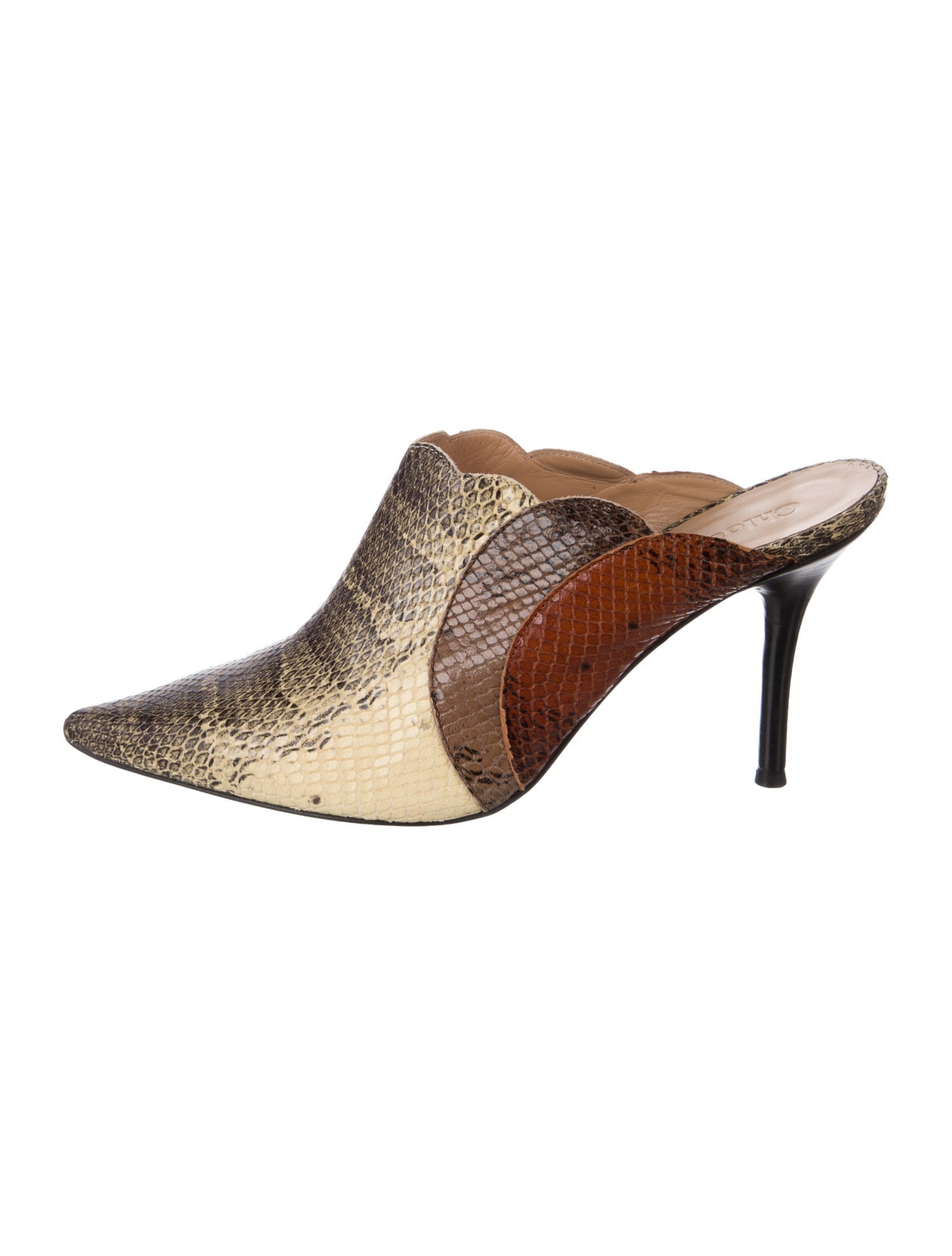 Chloé Leather Animal Print Mules