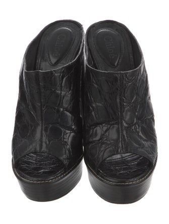 Chloé Crocodile Mules