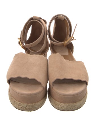 Chloé Suede Scalloped Accent Espadrilles