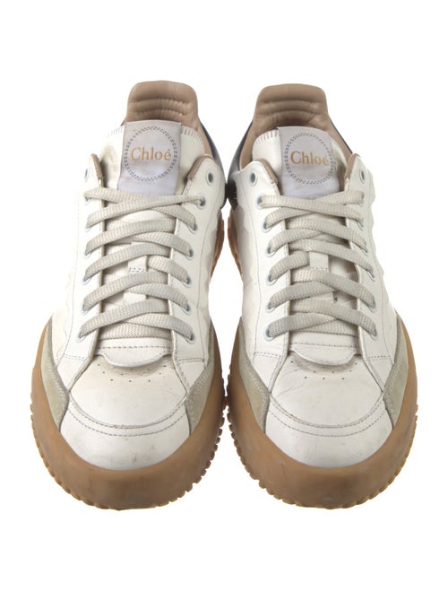 Chloé Leather Colorblock Pattern Sneakers