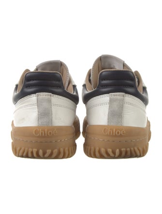 Chloé Leather Colorblock Pattern Sneakers