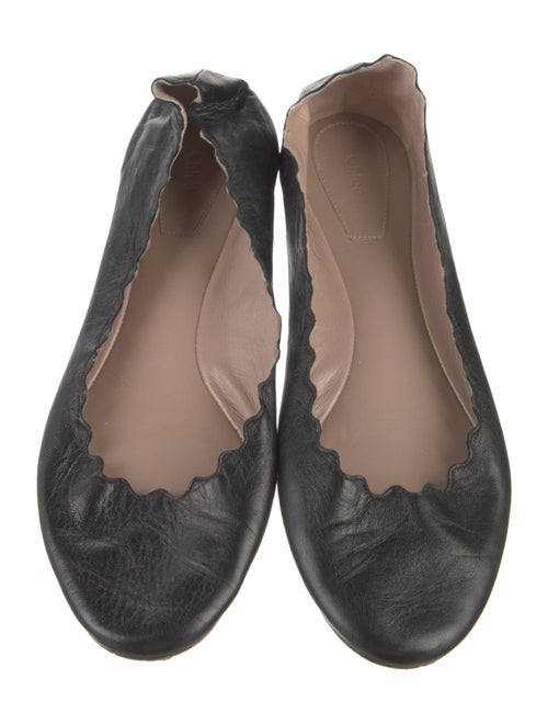 Chloé Leather Scalloped Accent Ballet Flats