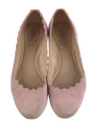 Chloé Suede Scalloped Accent Ballet Flats