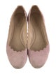 Chloé Suede Scalloped Accent Ballet Flats