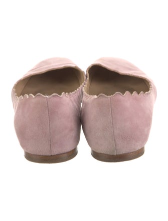 Chloé Suede Scalloped Accent Ballet Flats