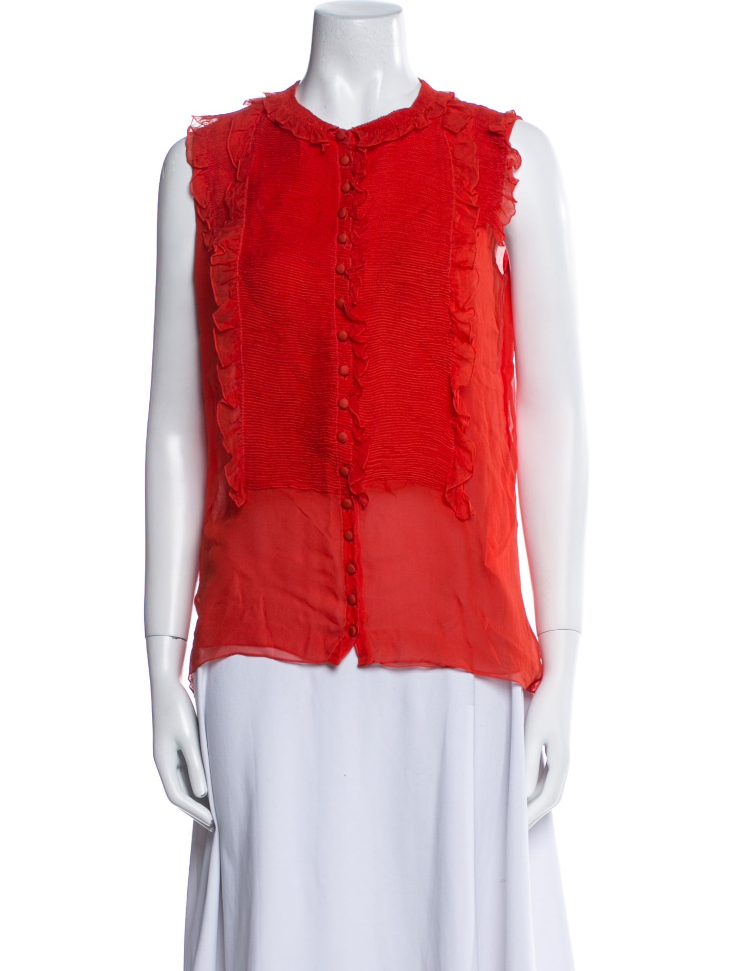 Chloé Silk Crew Neck Blouse