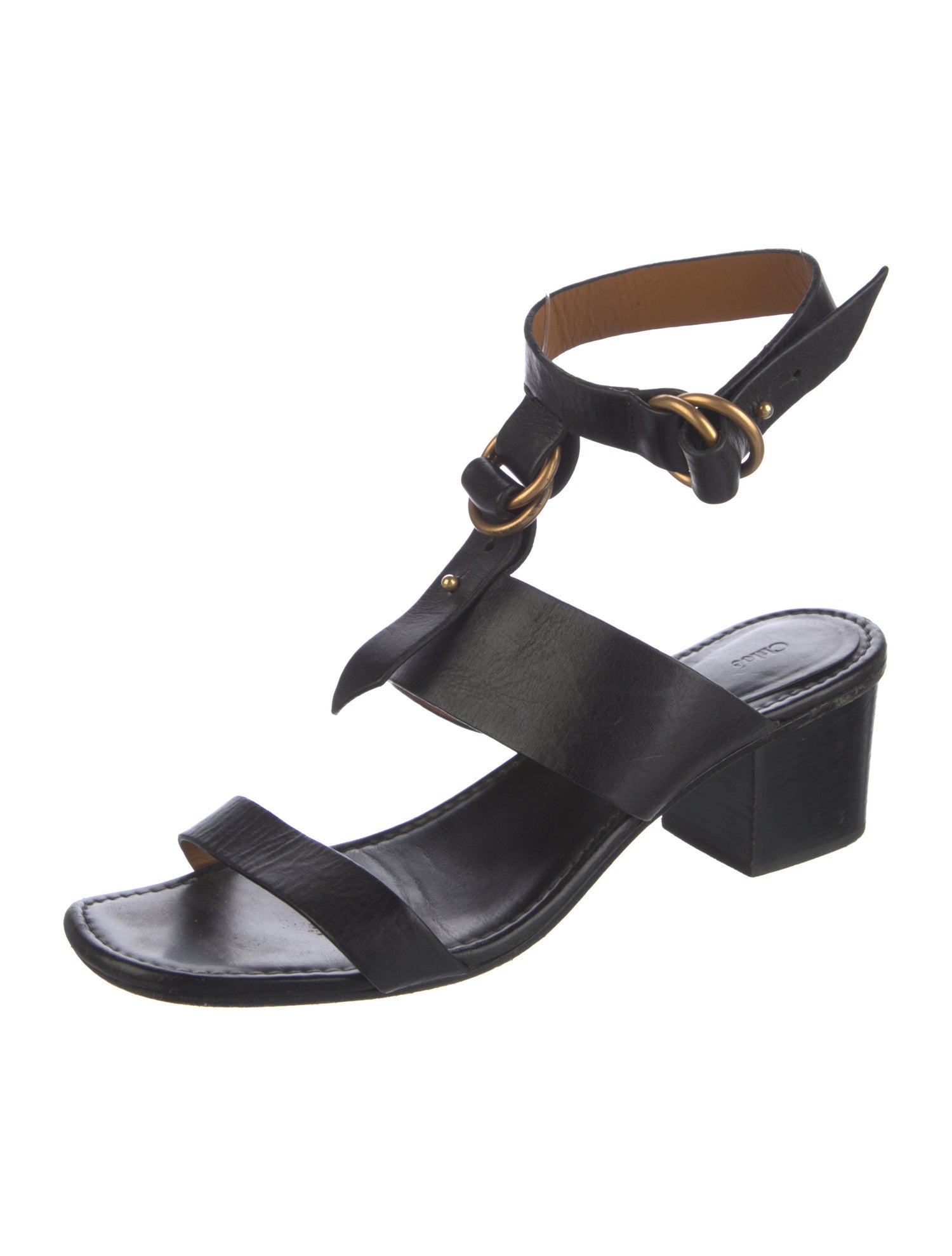 Chloé Leather T-Strap Sandals