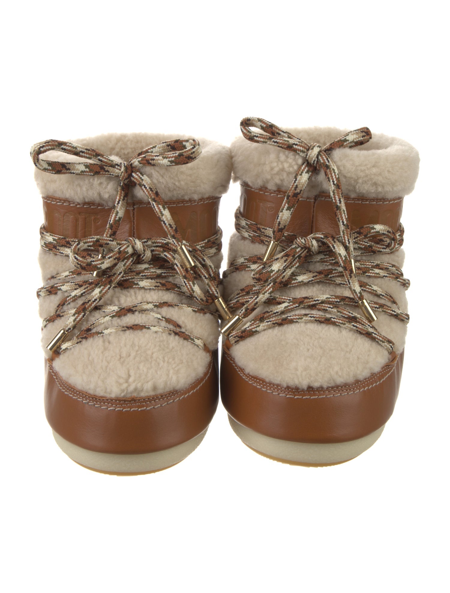 Moon Boot x Chloé Leather Printed Lace-Up Boots w/ Tags