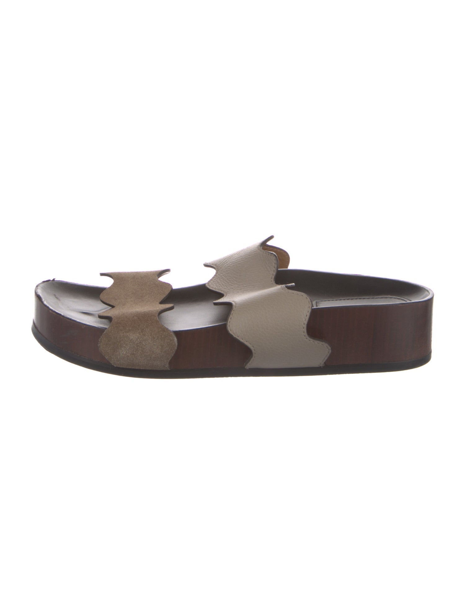 Chloé Leather Scalloped Accent Slides