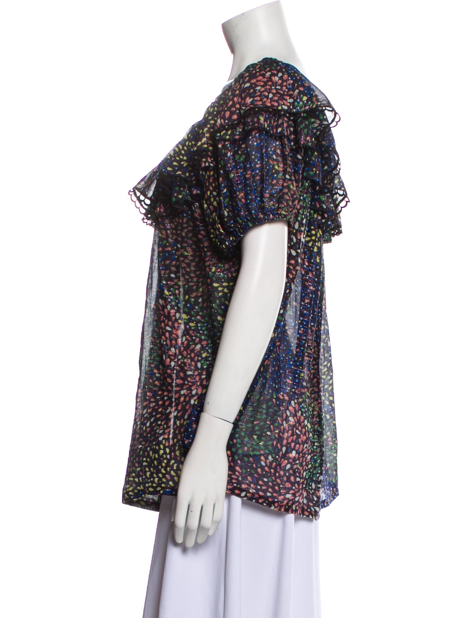 Chloé Floral Print Scoop Neck Blouse