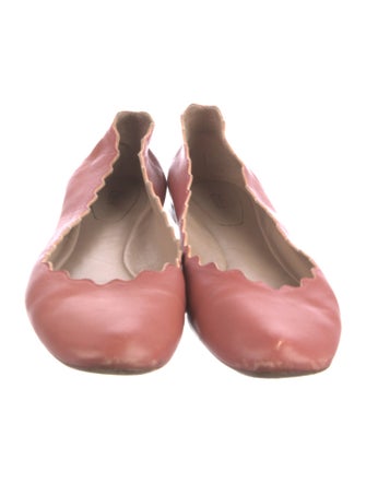 Chloé Leather Scalloped Accent Ballet Flats