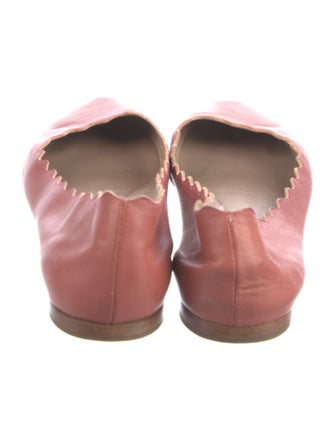 Chloé Leather Scalloped Accent Ballet Flats