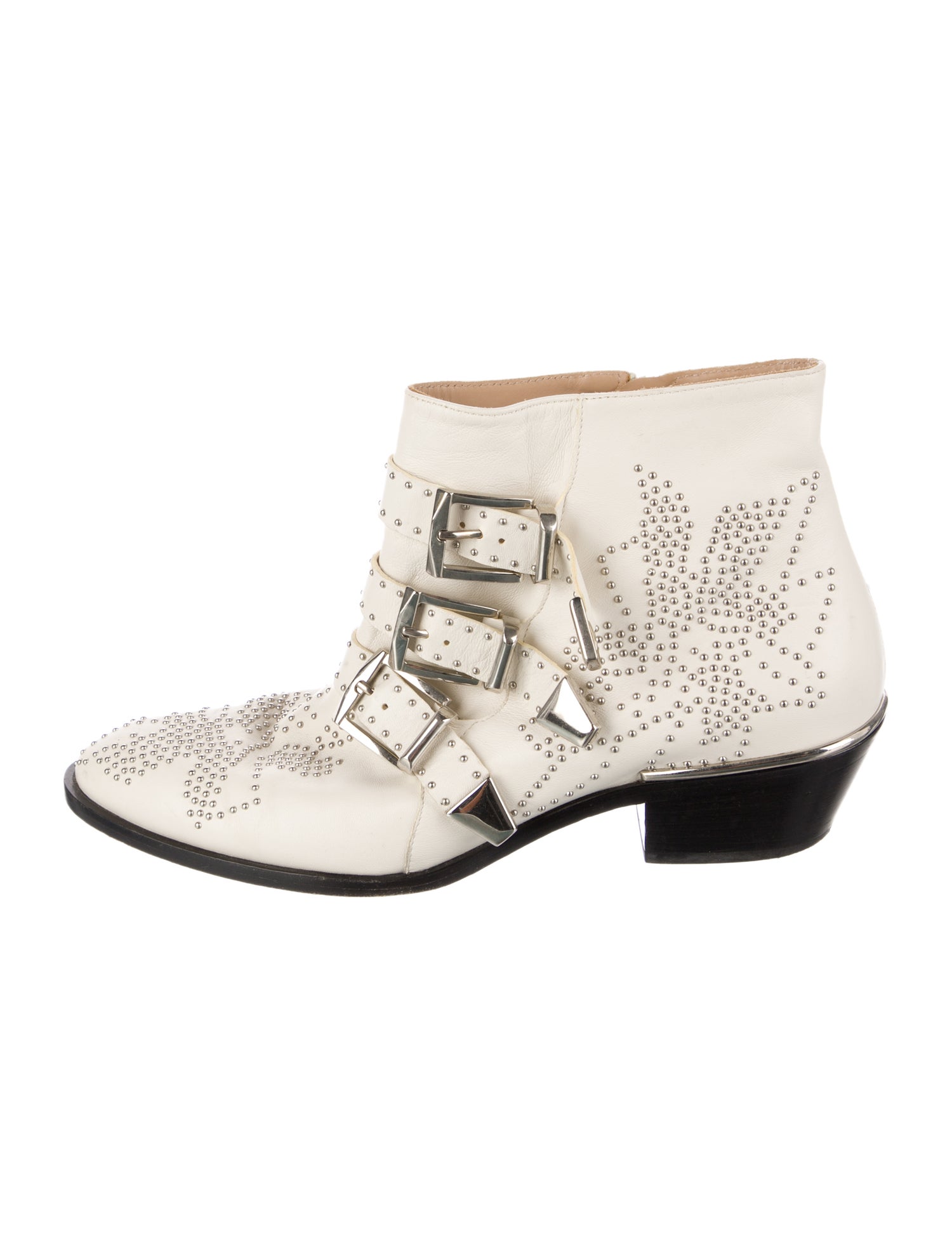 Chloé Leather Studded Accents Boots