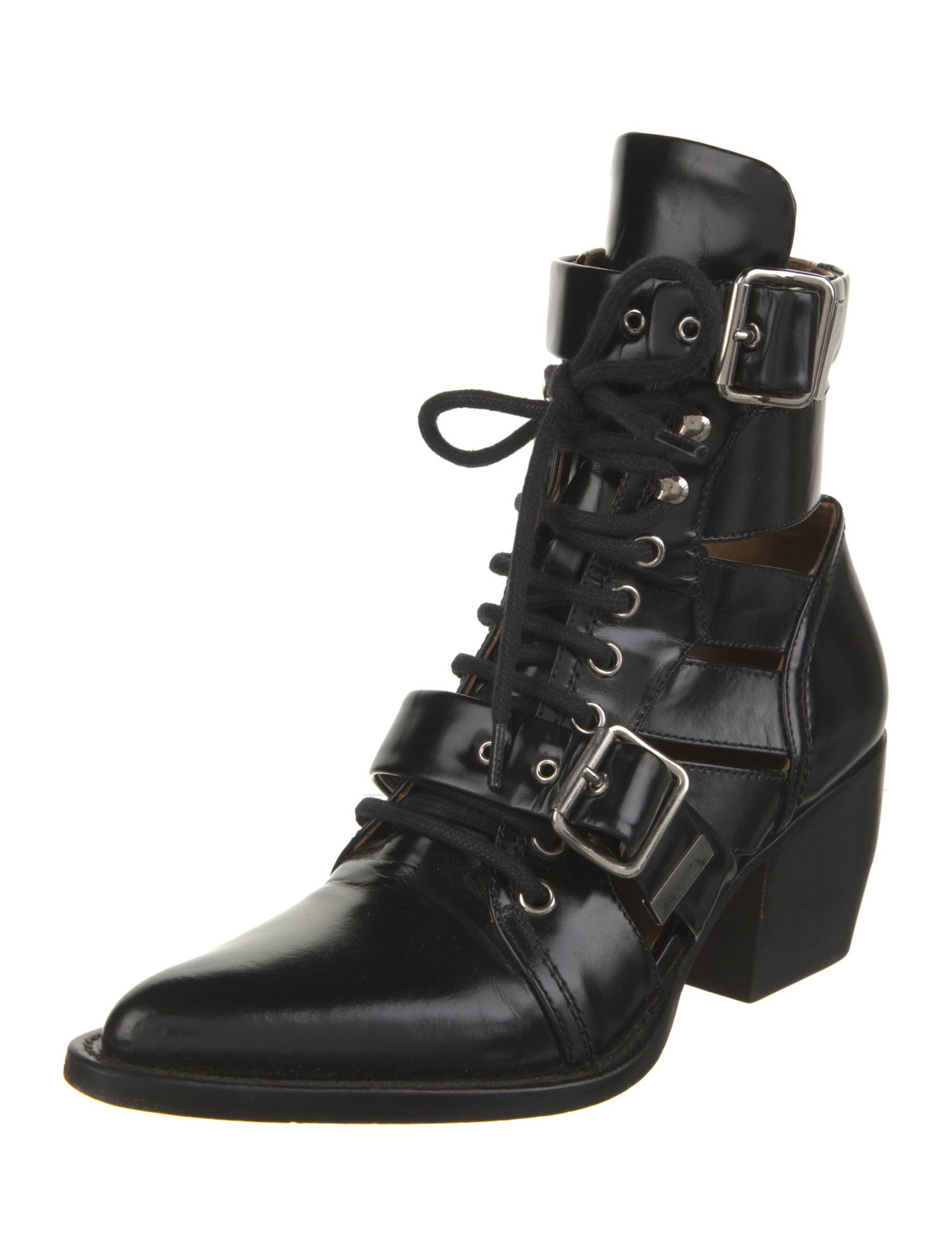 Chloé Leather Lace-Up Boots
