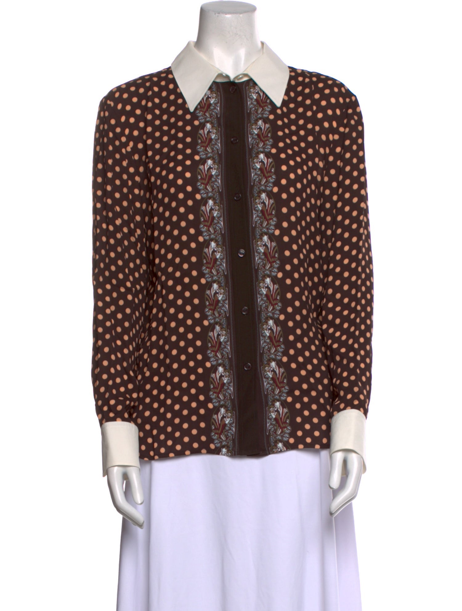 Chloé Printed Long Sleeve Button-Up Top w/ Tags