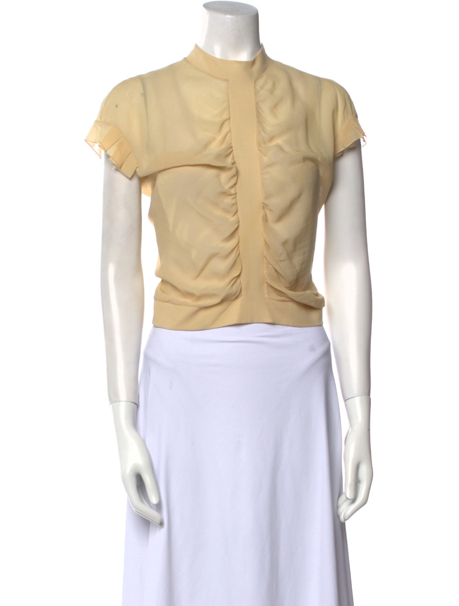 Chloé Mock Neck Short Sleeve Crop Top