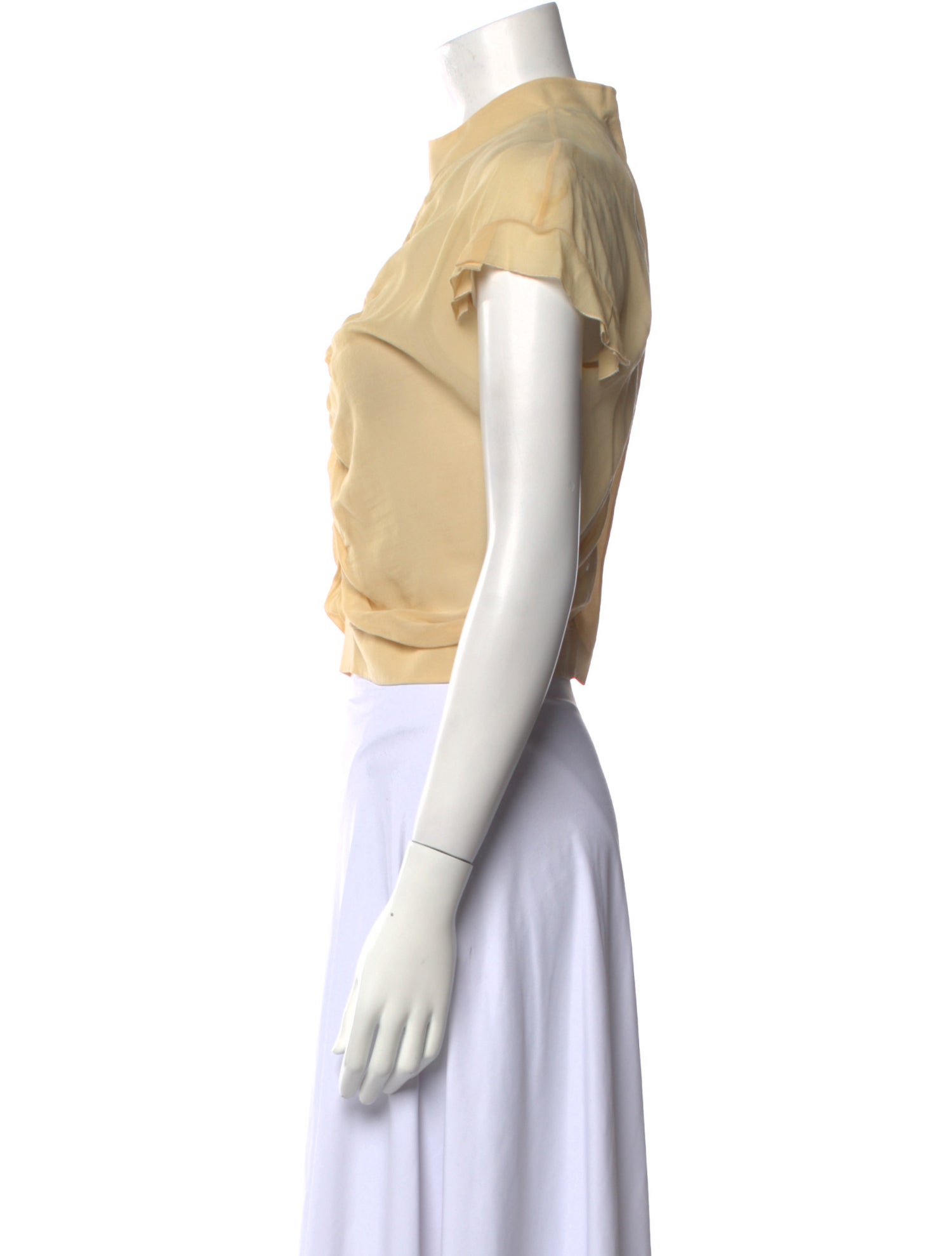 Chloé Mock Neck Short Sleeve Crop Top