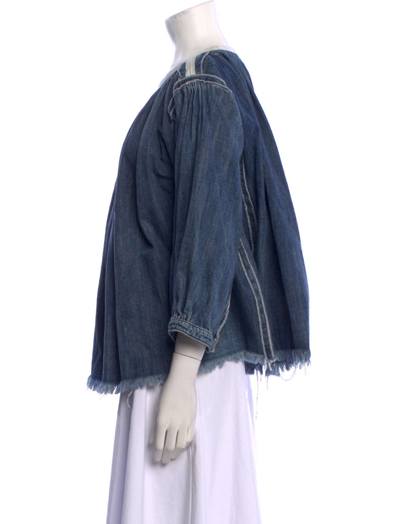 Chloé Bateau Neckline Three-Quarter Sleeve Blouse