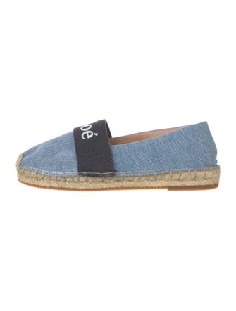 Chloé Denim Grosgrain Trim Espadrilles