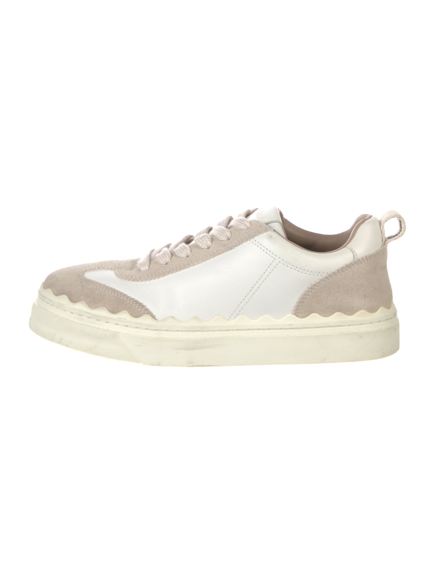 Chloé Leather Colorblock Pattern Sneakers