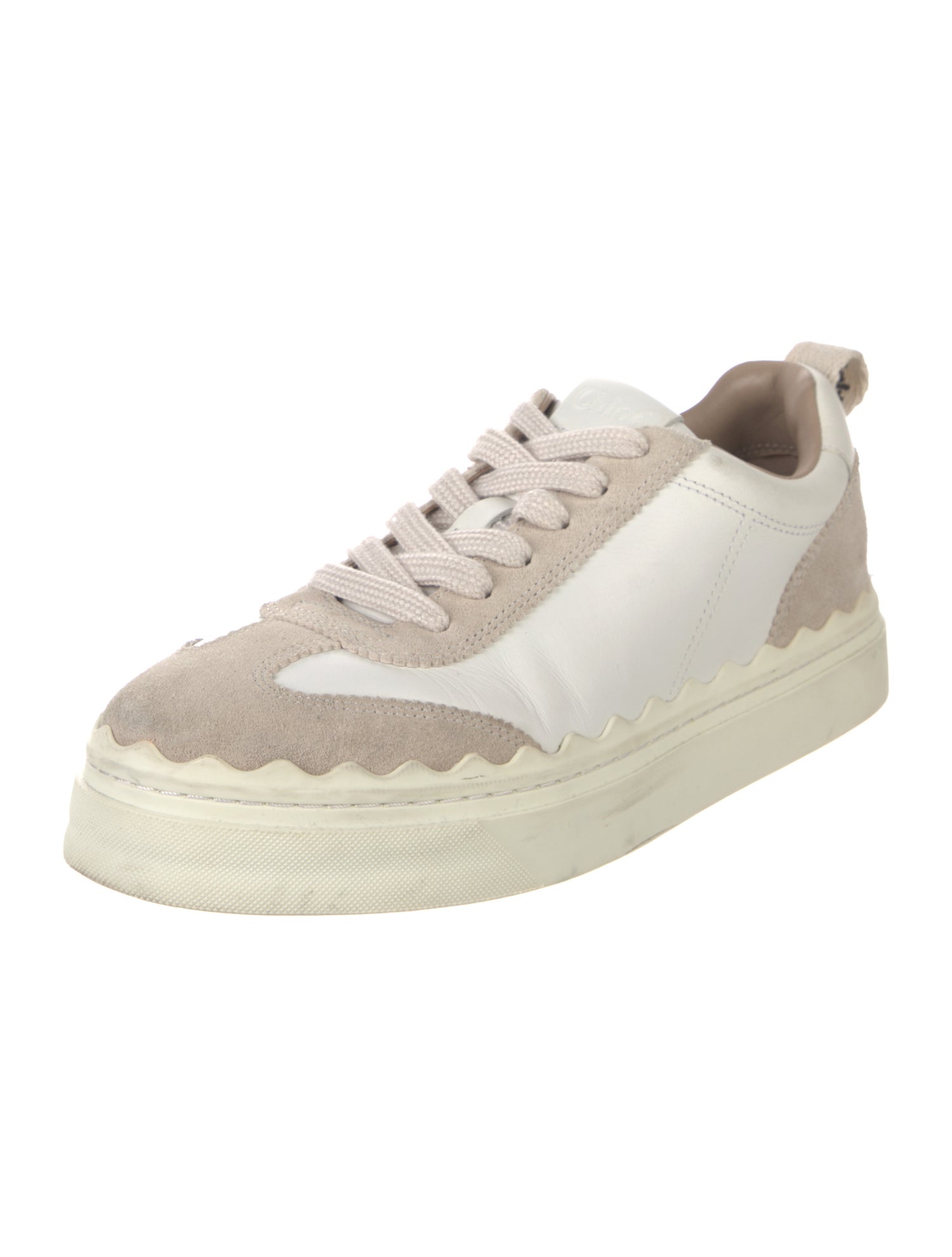 Chloé Leather Colorblock Pattern Sneakers