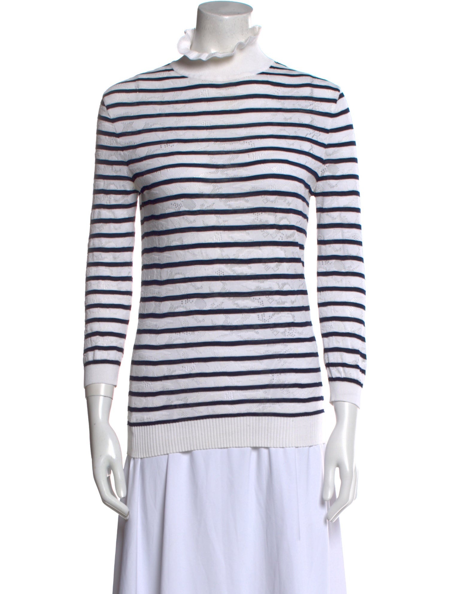 Chloé Striped Mock Neck Top