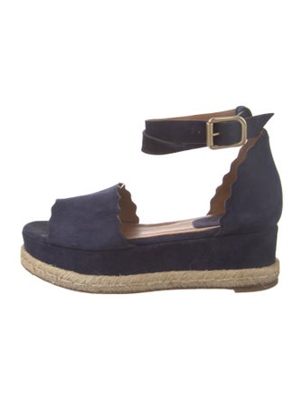 Chloé Suede Scalloped Accent Espadrilles