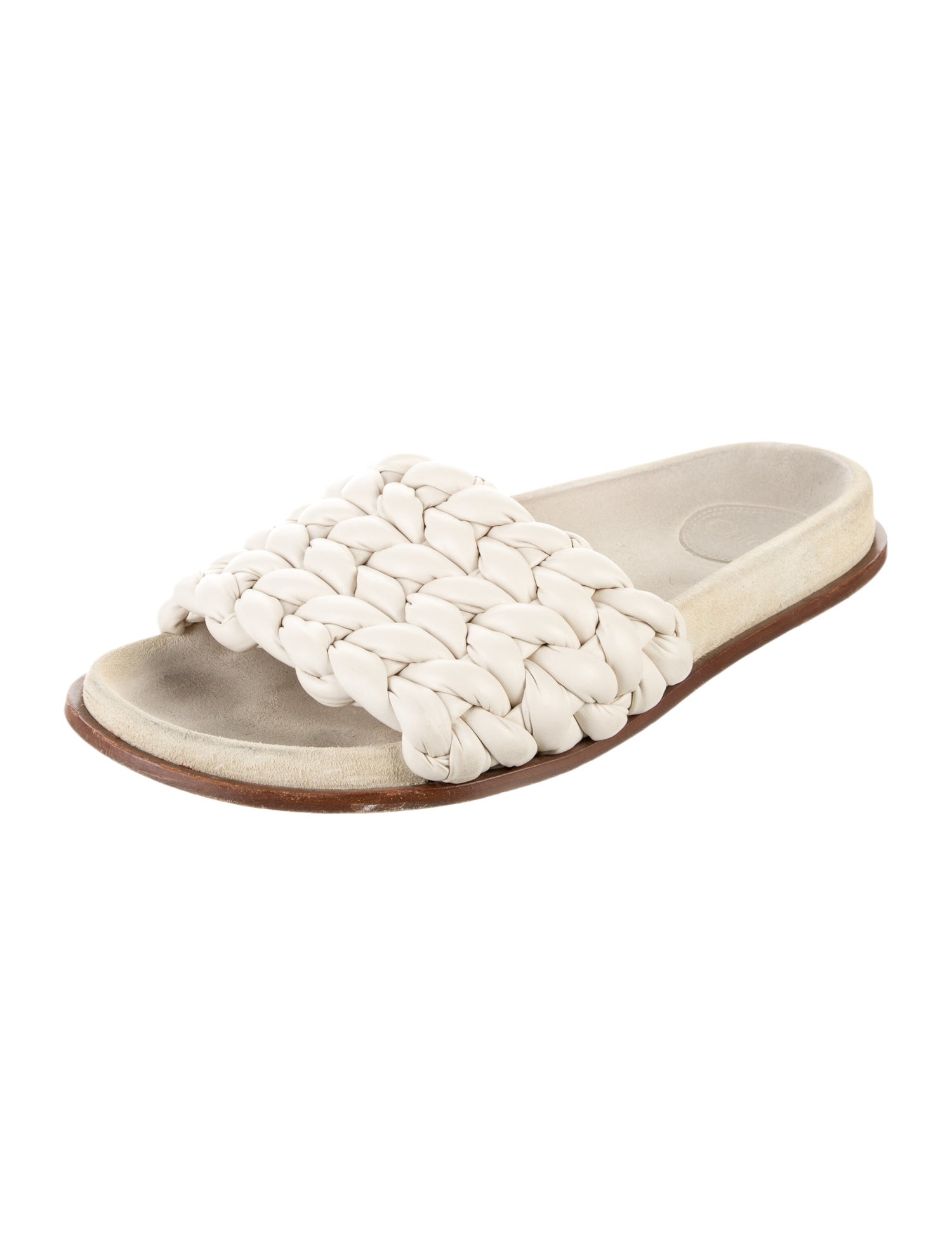 Chloé Suede Braided Accents Slides