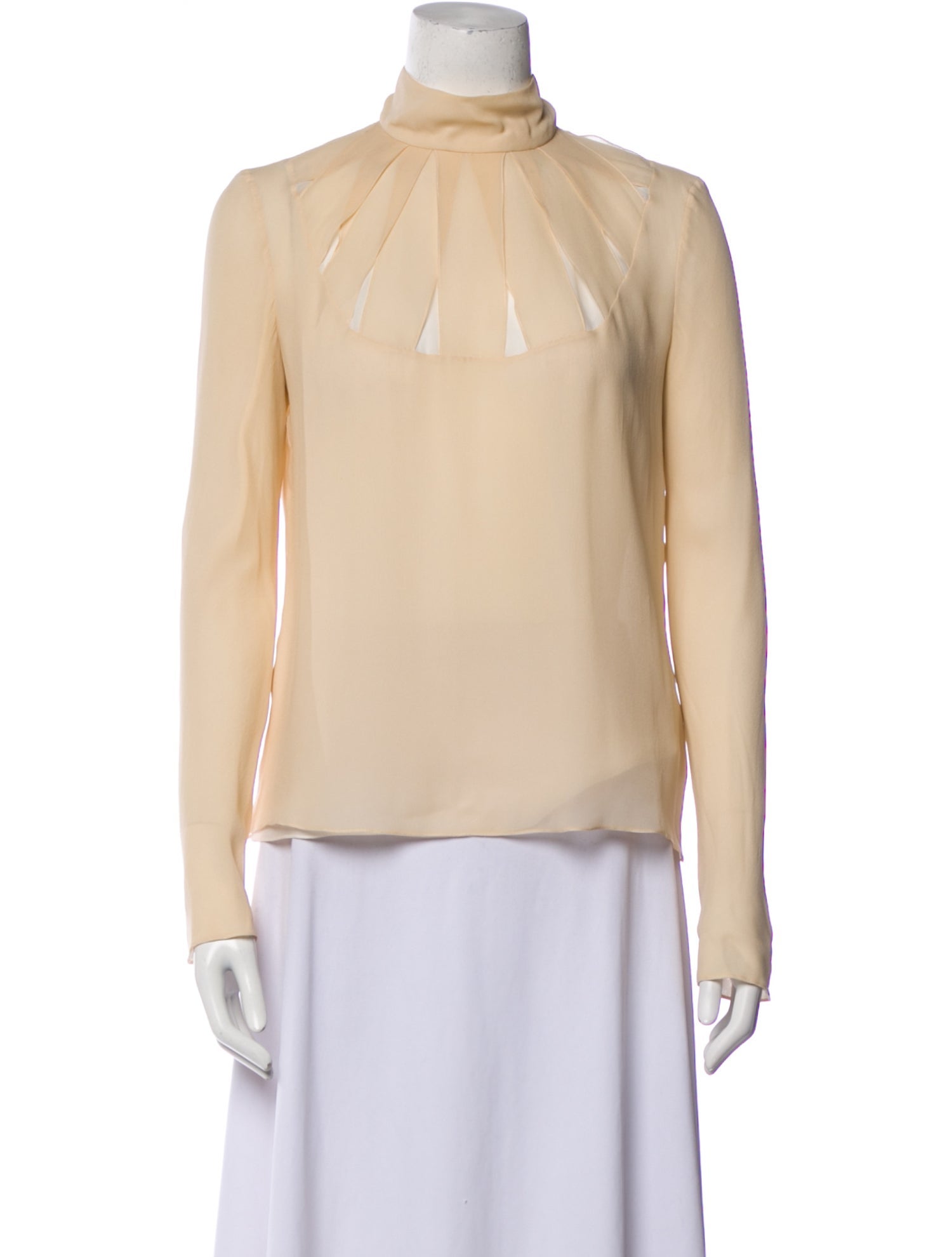 Chloé Silk Mock Neck Blouse