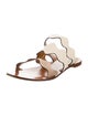 Chloé Leather Scalloped Accent Slippers
