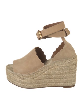 Chloé Suede Scalloped Accent Espadrilles
