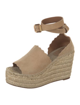 Chloé Suede Scalloped Accent Espadrilles