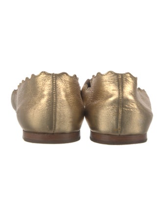 Chloé Leather Scalloped Accent Ballet Flats