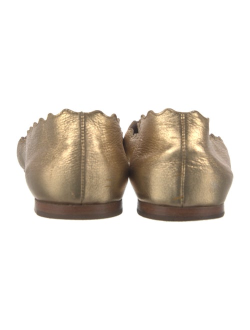 Chloé Leather Scalloped Accent Ballet Flats