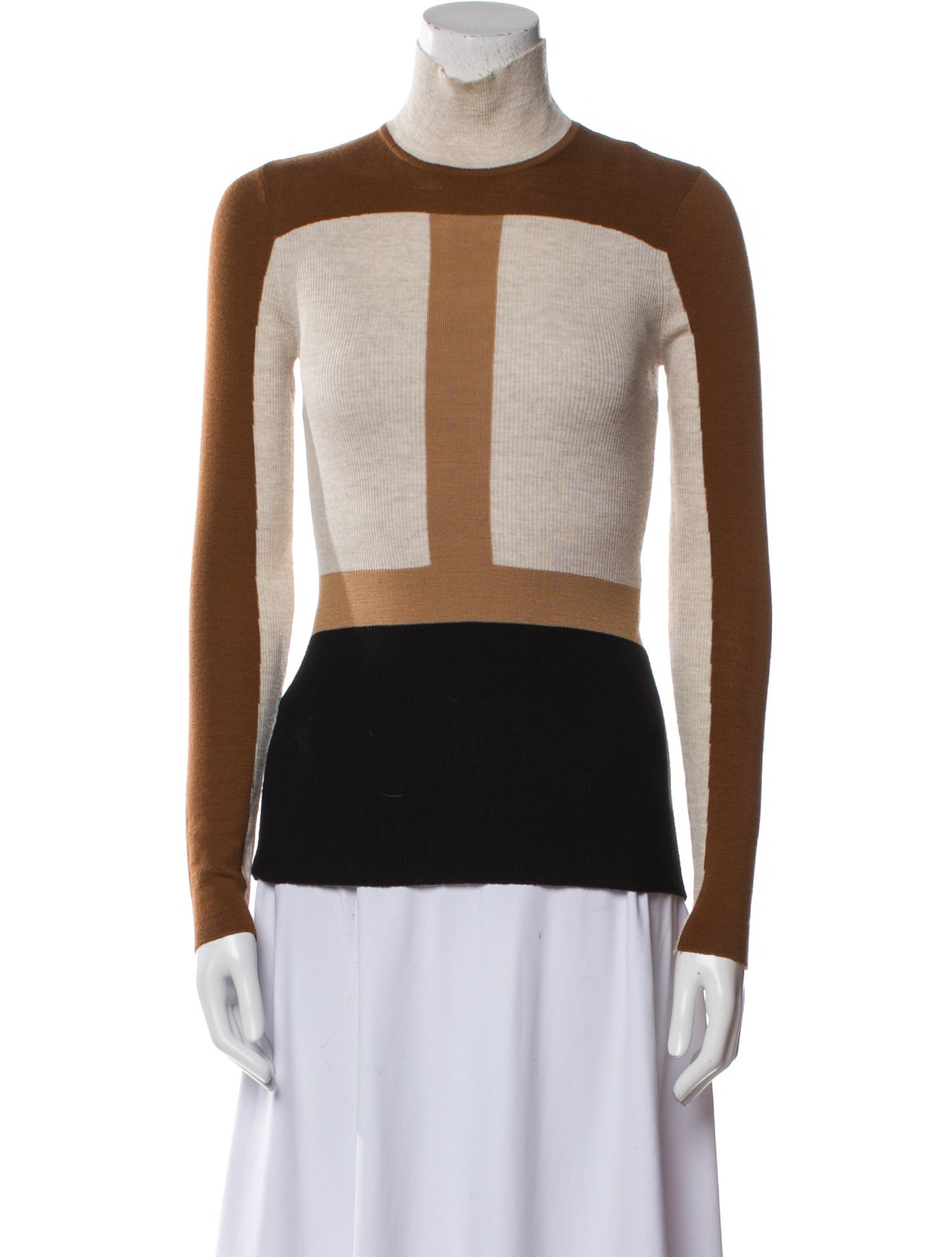 Chloé Wool Colorblock Pattern Sweater