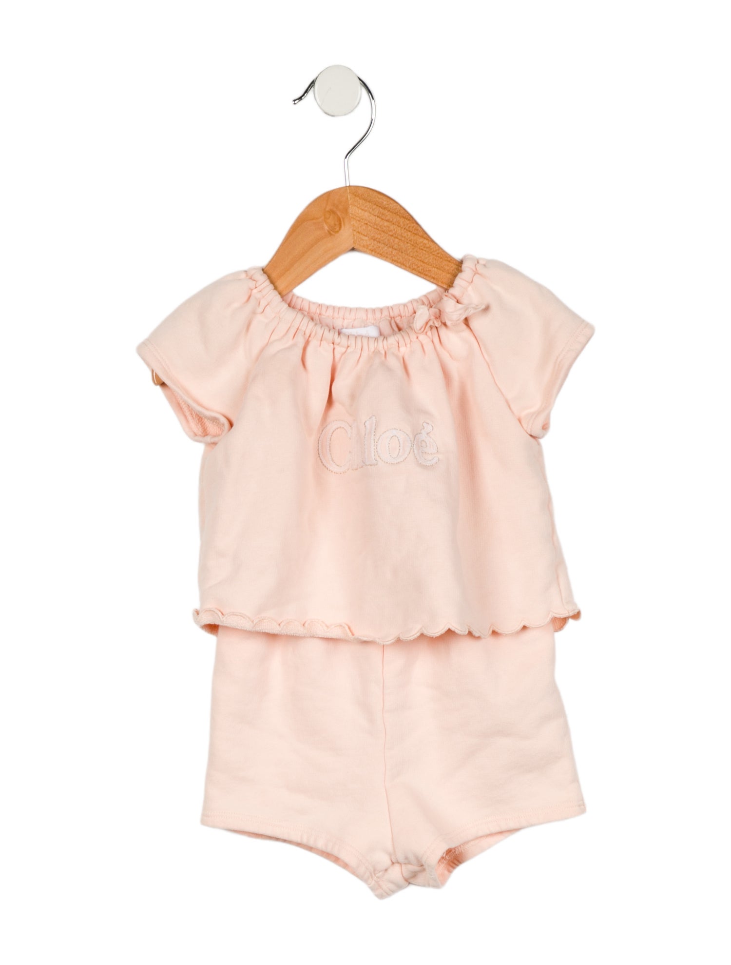 Chloé Toddler Girls' Logo Embroidered Romper