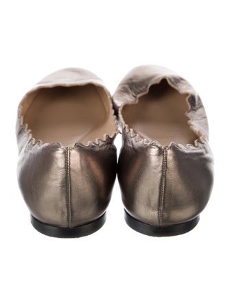 Chloé Leather Scalloped Accent Ballet Flats