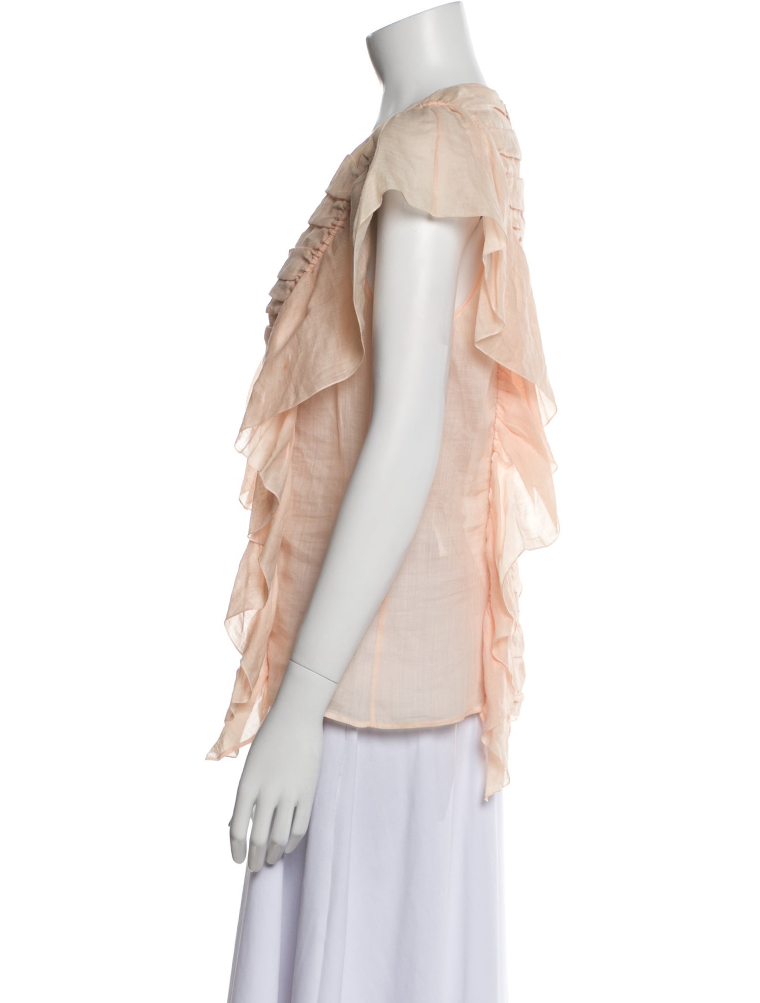 Chloé Scoop Neck Short Sleeve Blouse