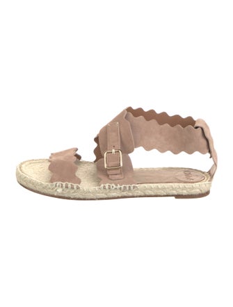 Chloé Suede Scalloped Accent Espadrilles